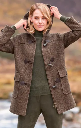 Ladies Donegal Herringbone Duffle Coat