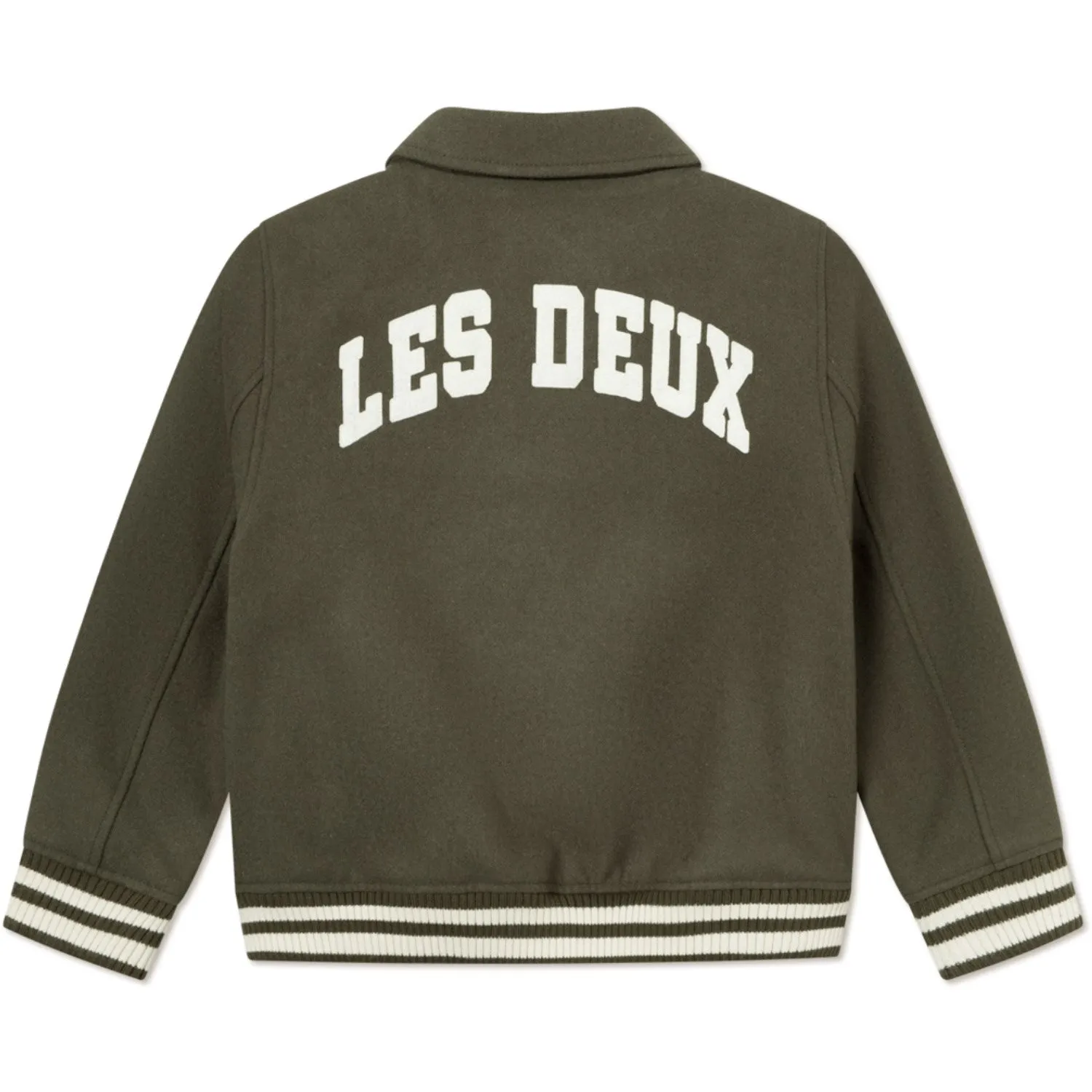 Les Deux Kids Olive Night Felipe Varsity Wool Jacket Kids