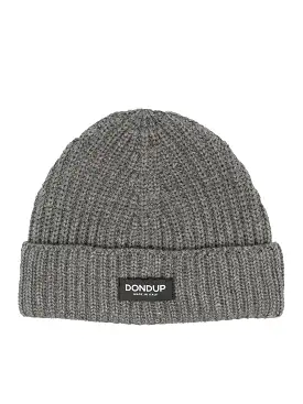 logo-patch ribbed-knit beanie