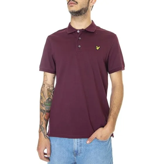 Lyle & Scott Mens Plain Burgundy Polo Shirt