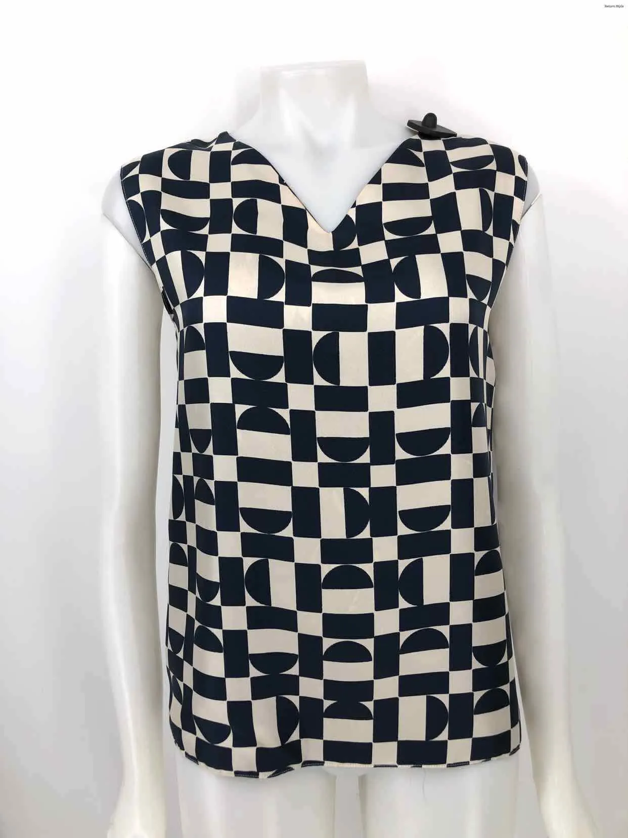 MAX MARA Navy Multi-Color Print Tank Size SMALL (S) Top