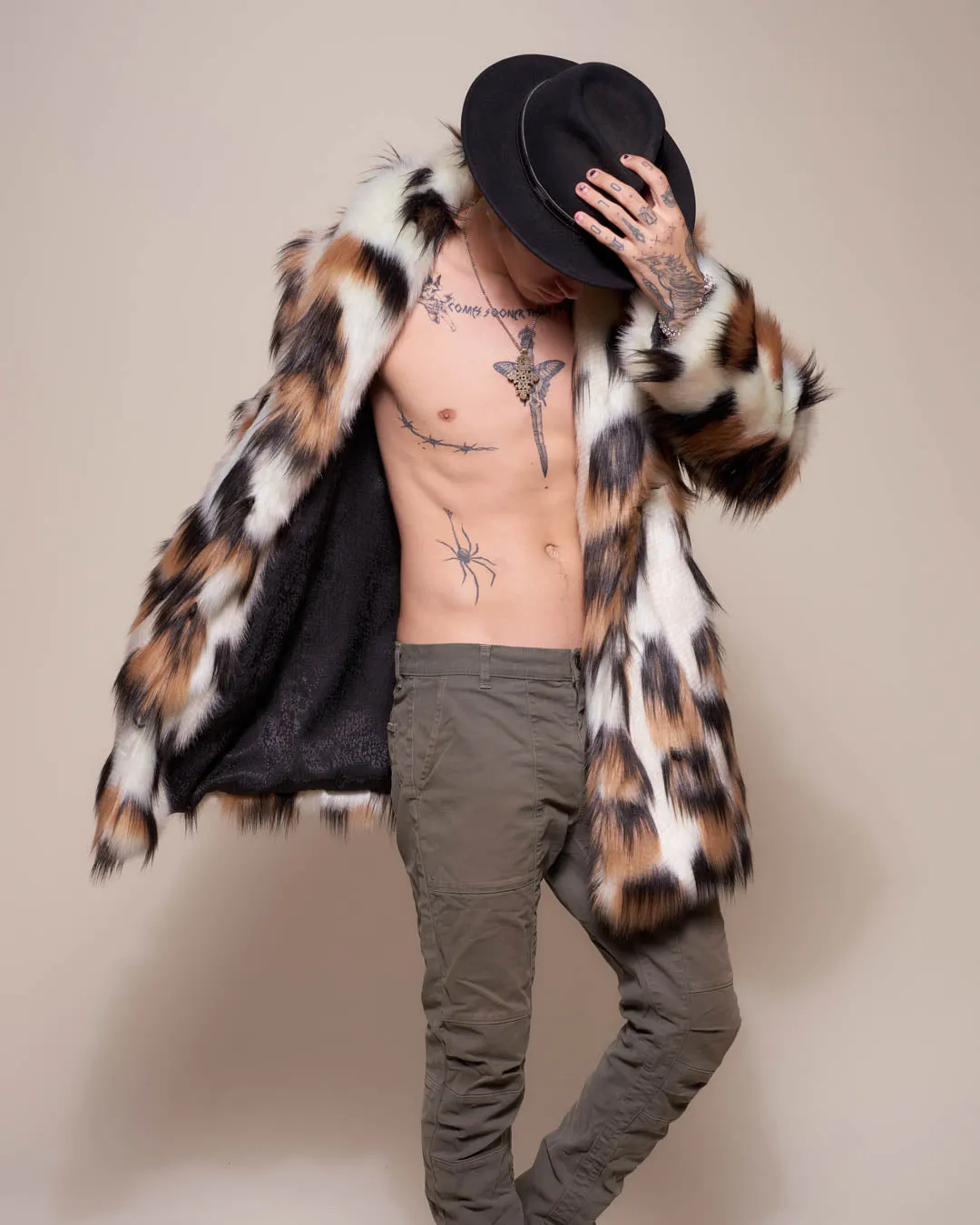 Men's Faux Fur Coat | Manx Cat