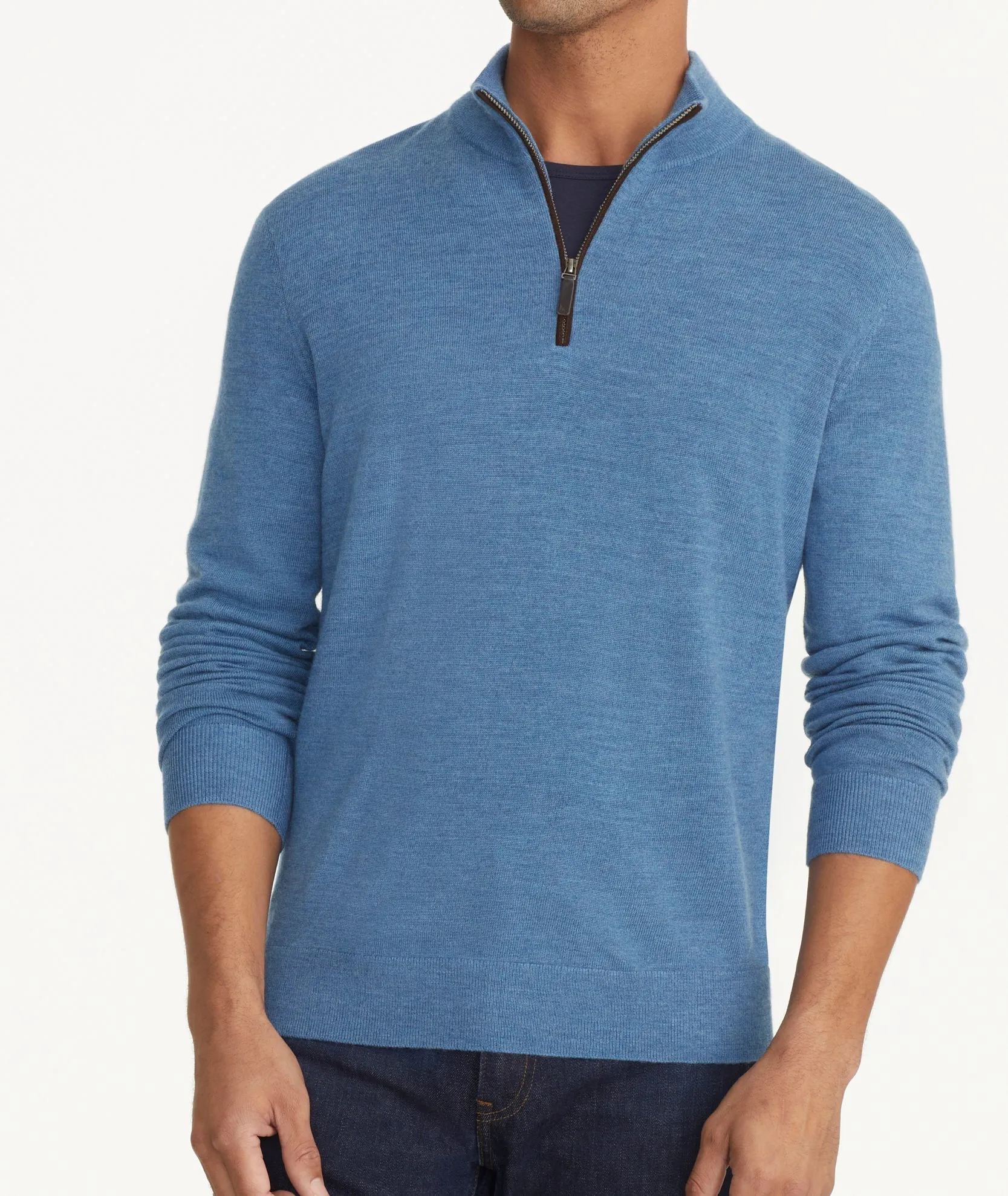 Merino Wool Quarter Zip Sweater