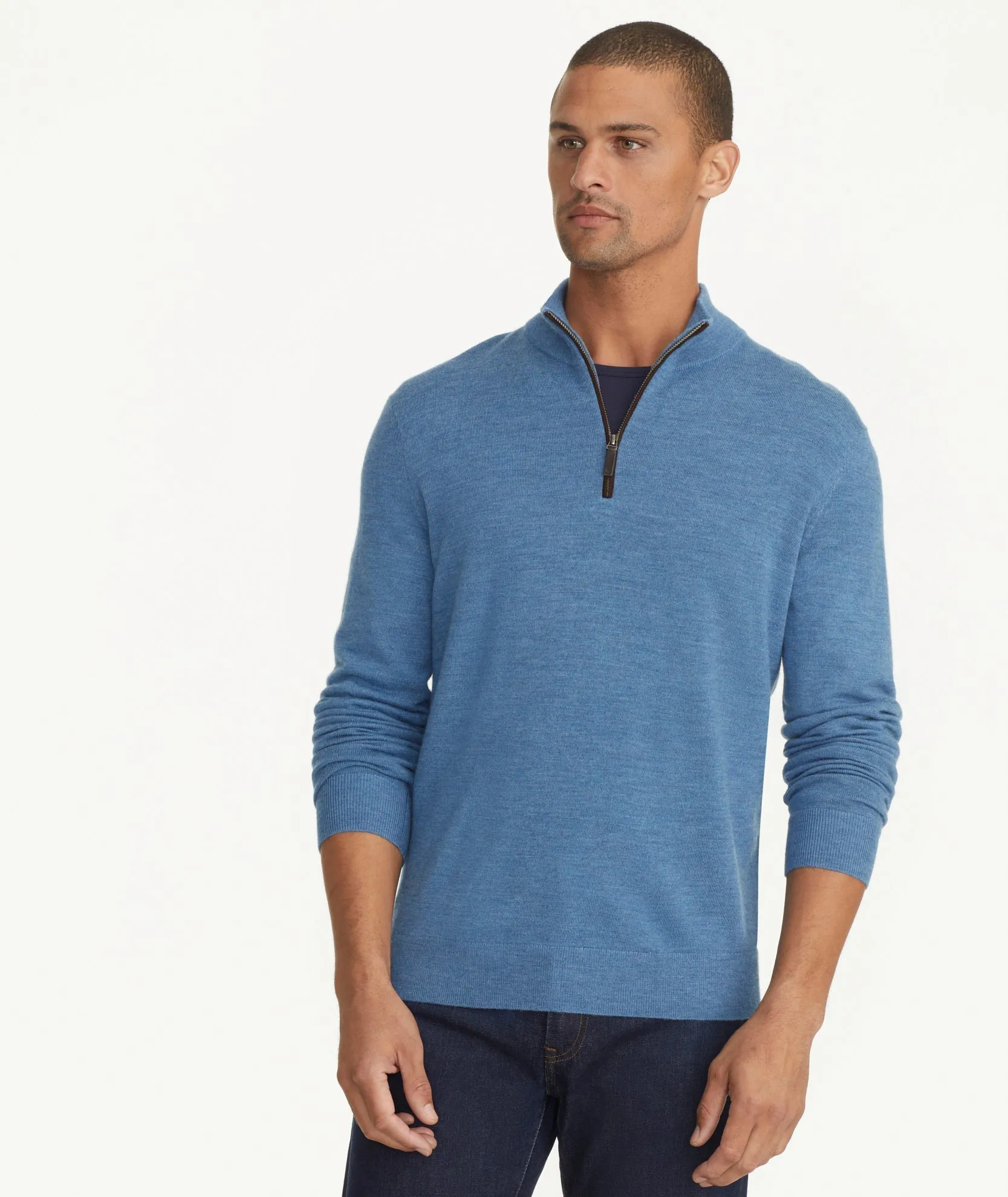 Merino Wool Quarter Zip Sweater