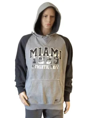 Miami Hurricanes Colosseum Gray Two-Toned LS Drawstring Hoodie Sweatshirt (L)