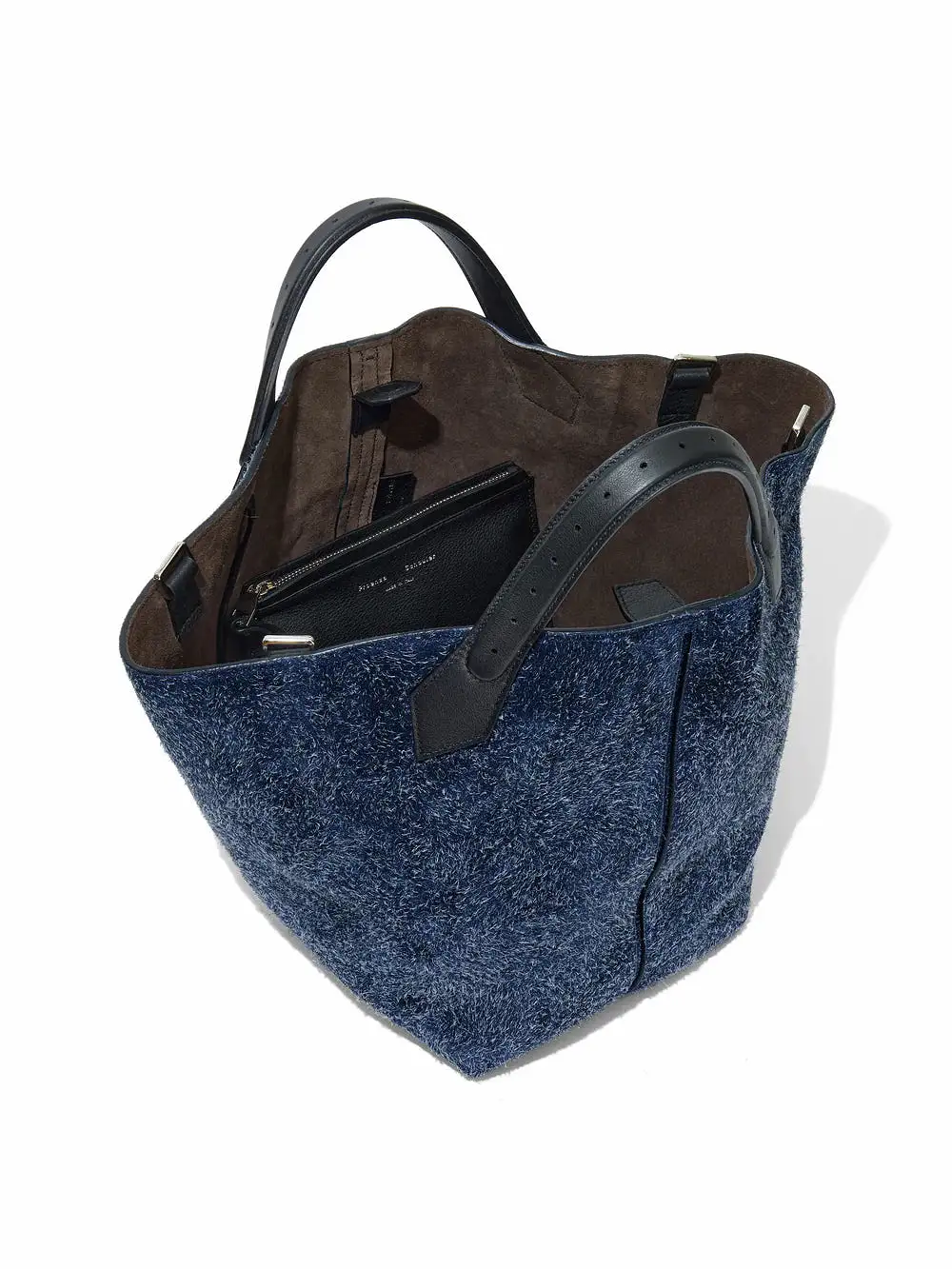 Navy Large Brushed Suede PS1 Tote