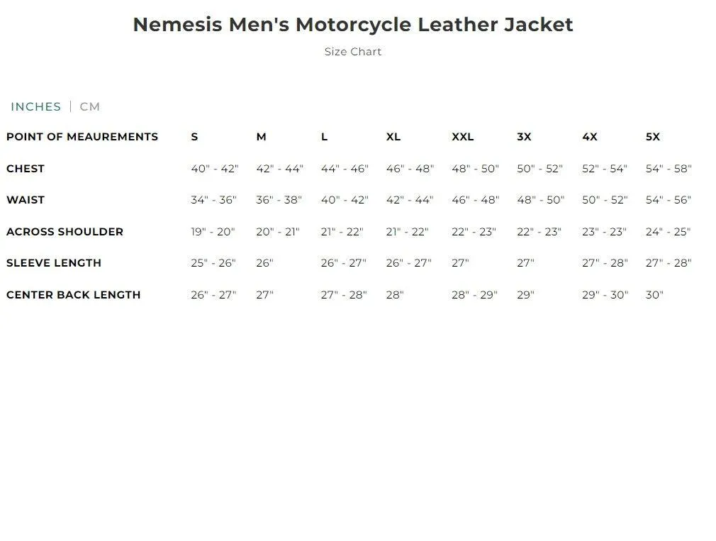 Nemesis Men's Motorcycle Leather Jacket