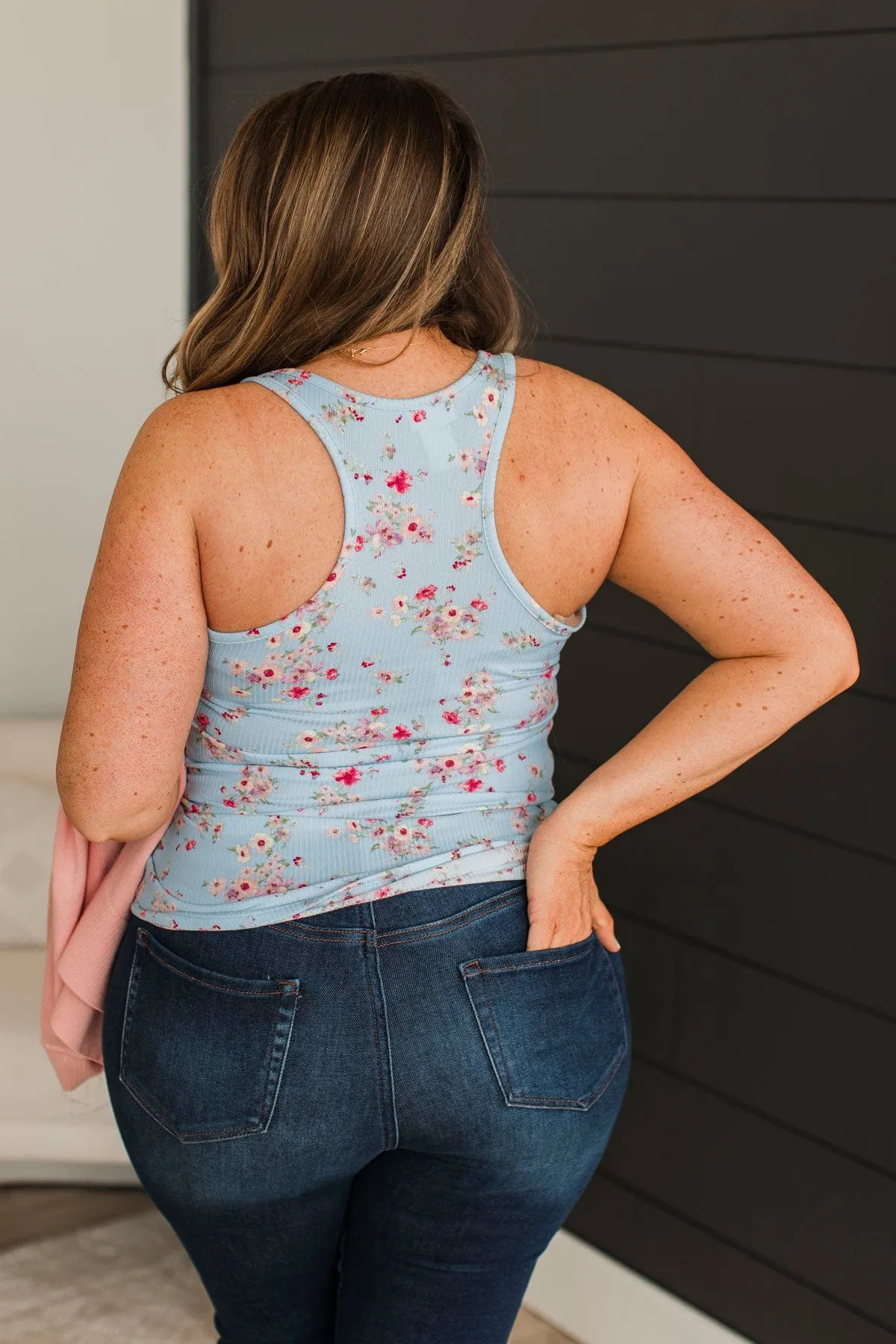 On A Sunny Day Tank Top- Sky Blue