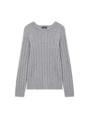 Overseas Station Season Big Chance 8 18 Women s Cashmere Ribbed Raglan Knit Dark Gray 271740