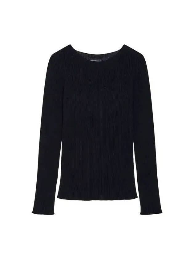 Overseas Station Season Big Chance 8 18 Women s Ribbed Easy Whole Garment Knit Black 271896