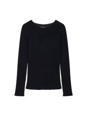 Overseas Station Season Big Chance 8 18 Women s Ribbed Easy Whole Garment Knit Black 271896