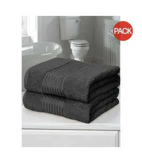 Pack of 2  Windsor towel  one size grey Rapport