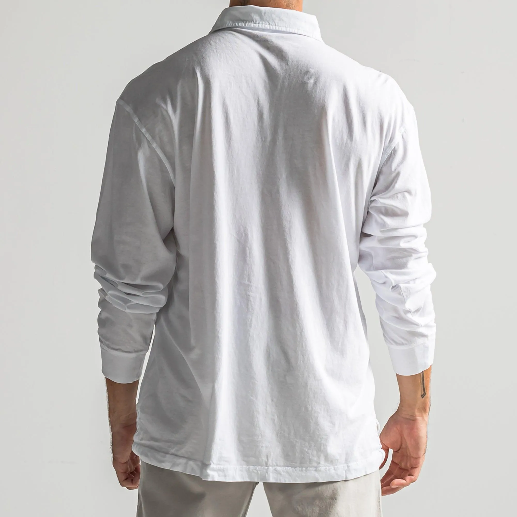 Perry Long Sleeve Polo - White