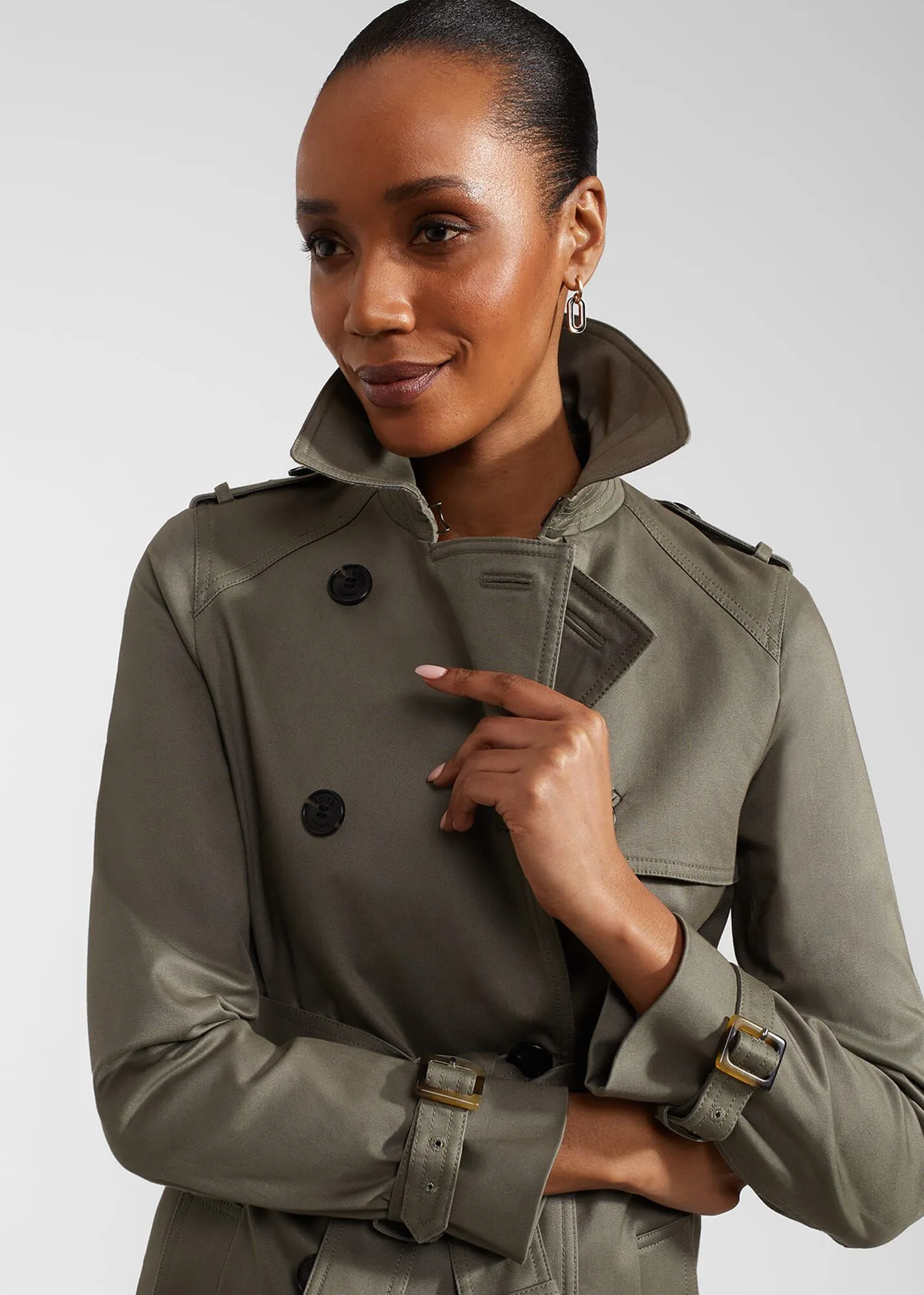 Petite Lisa Shower Resistant Trench Coat 