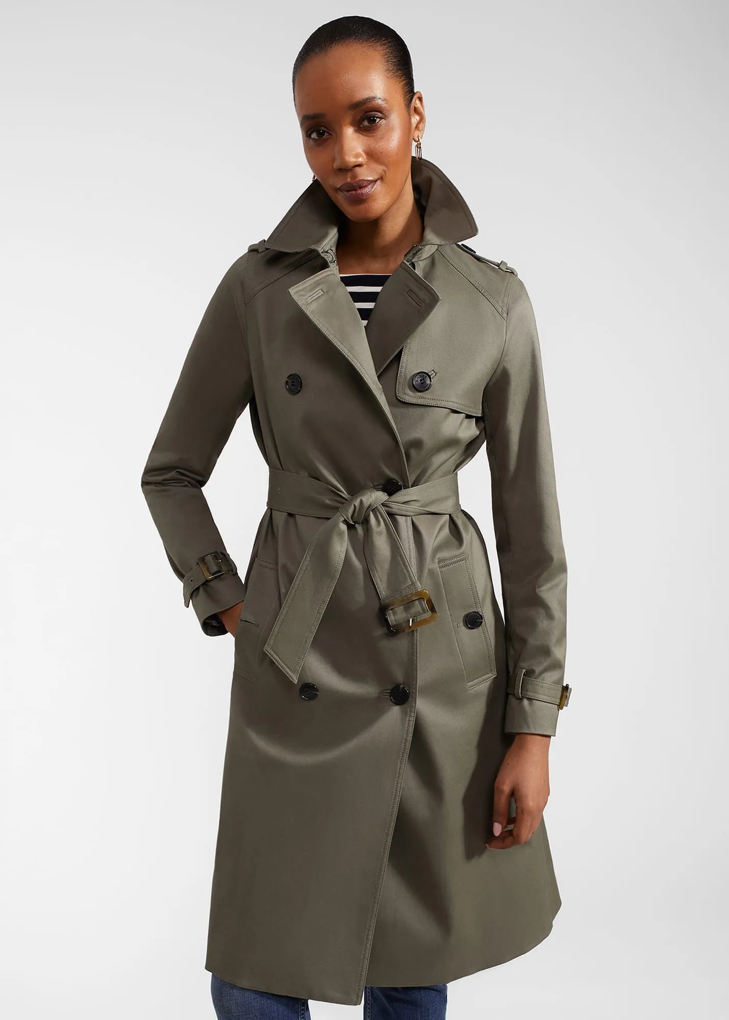 Petite Lisa Shower Resistant Trench Coat 