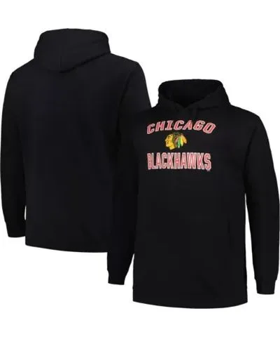 Profile Men's NHL Chicago Blackhawks Big & Tall Arch Over Logo Pullover Hoodie