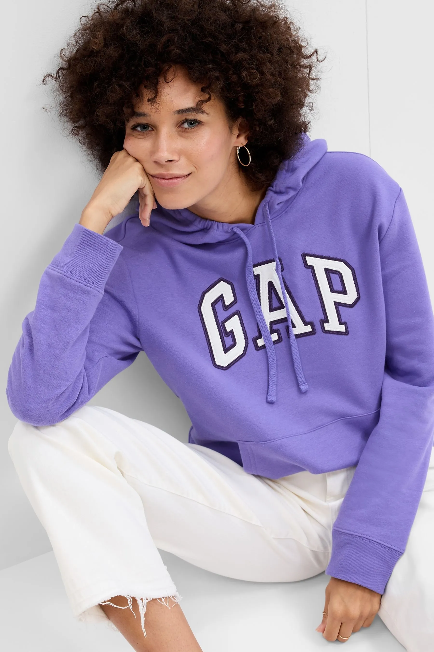 Purple Arch Logo Fleece Hoodie