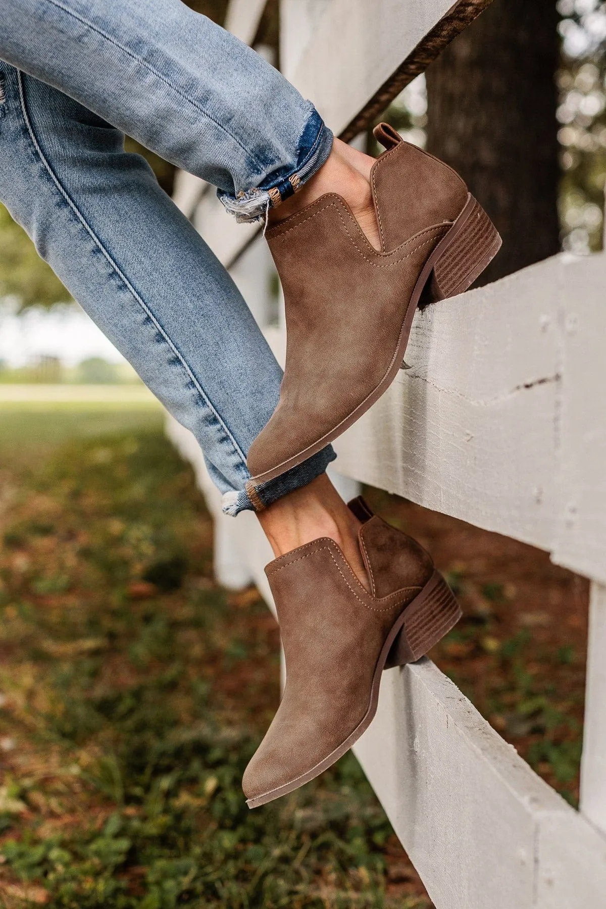 Qupid Rager Booties- Maple Distress Nubuck