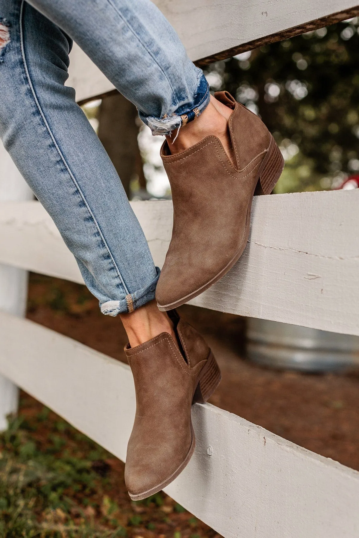 Qupid Rager Booties- Maple Distress Nubuck