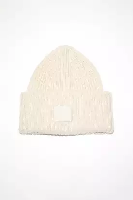 Ribbed Knit Beanie Oatmeal Melange