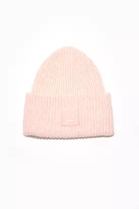 Ribbed Knit Beanie Pink Melange