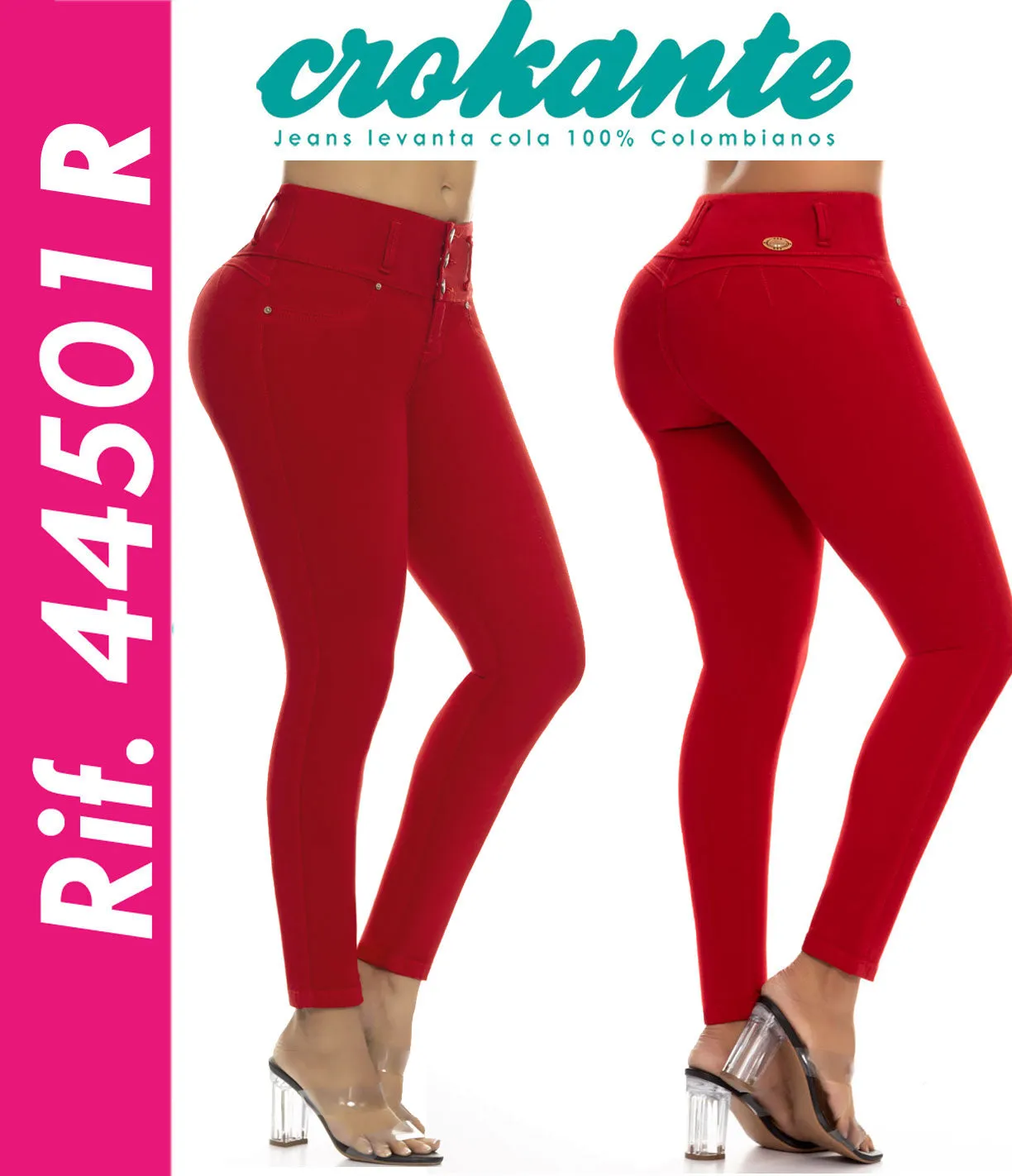 RIF. 44501R Jeans PushUp Modellante Rosso