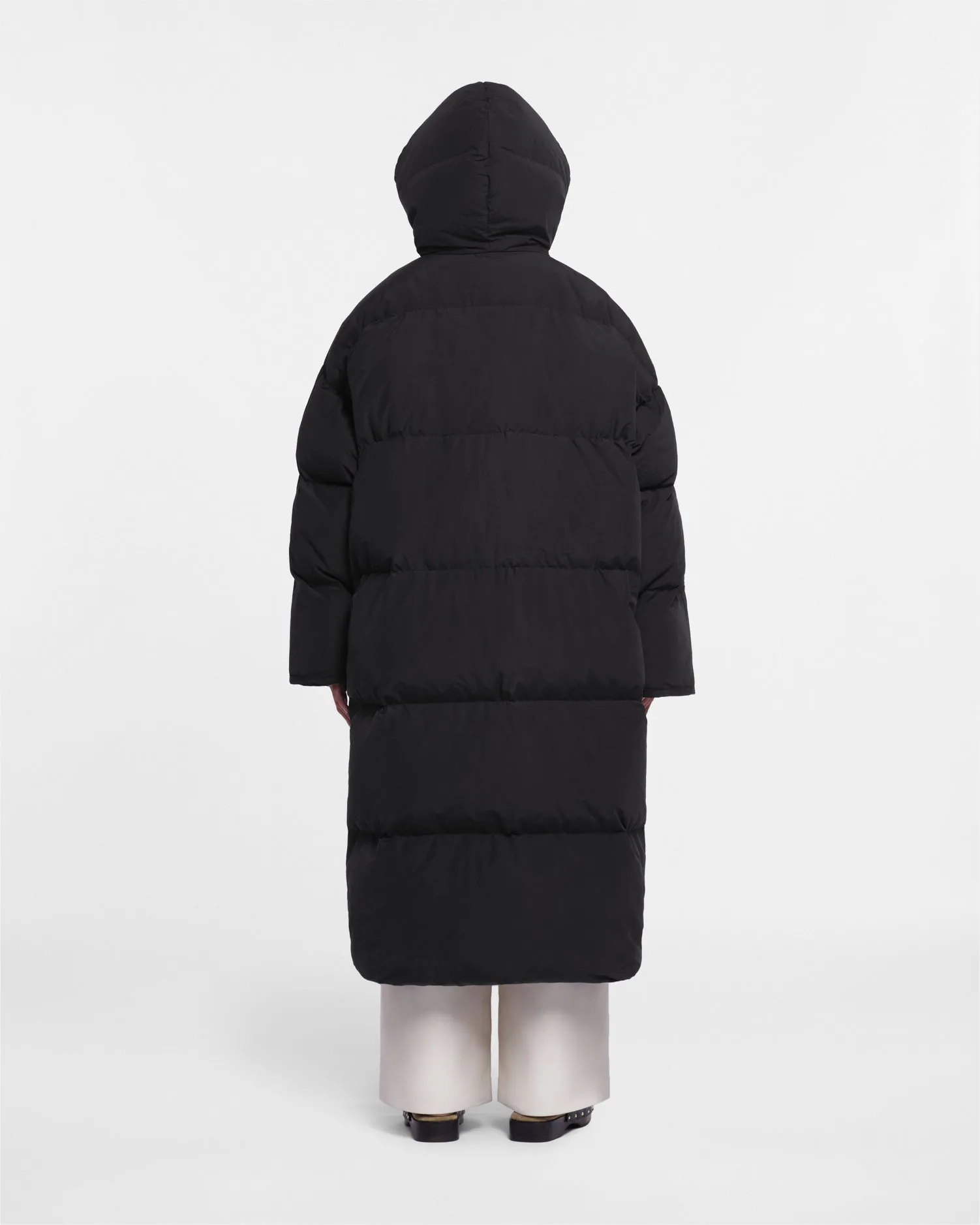 Riva - Tech Poplin Puffer Coat - Off Black