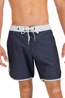 Rusty USA Base 18 Scallop Fixed Waist Boardshort NAVY