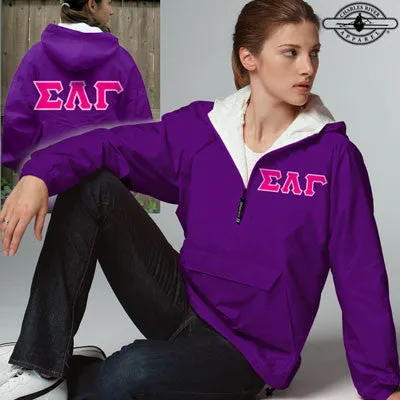 Sigma Lambda Gamma Pullover Jacket - Charles River 9905 - TWILL