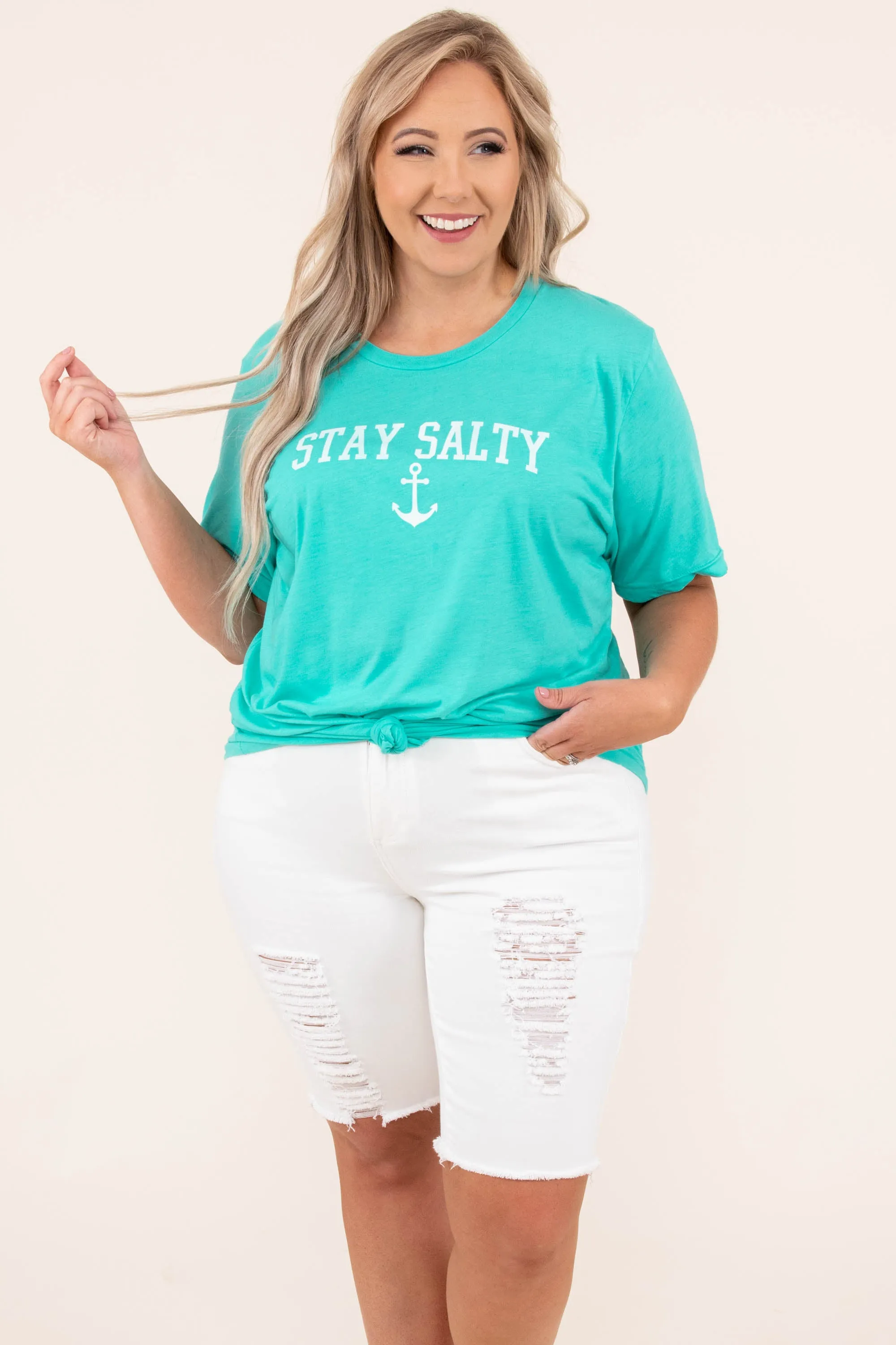 Stay Salty Tee, Sea Green