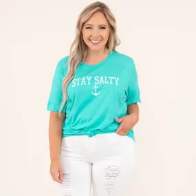 Stay Salty Tee, Sea Green