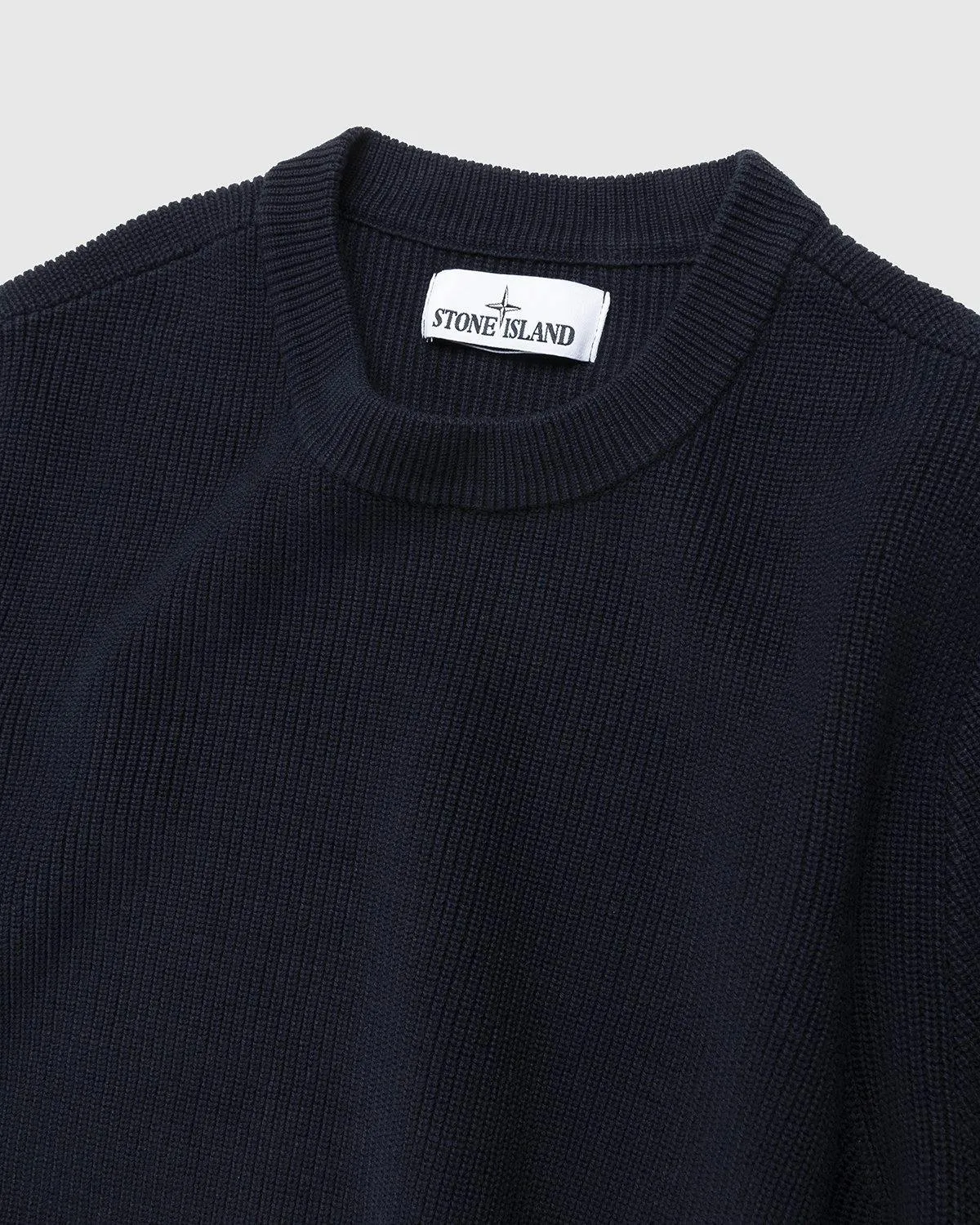 Stone Island – 550D8 Ribbed Soft Cotton Knit Navy Blue | Highsnobiety Shop