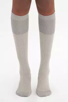 Superfine Rib Socks In Lunar Grey