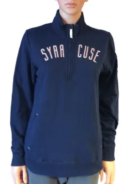 Syracuse Orange Gear for Sports WOMENS Navy LS 1/4 Zip Pullover Jacket (M)