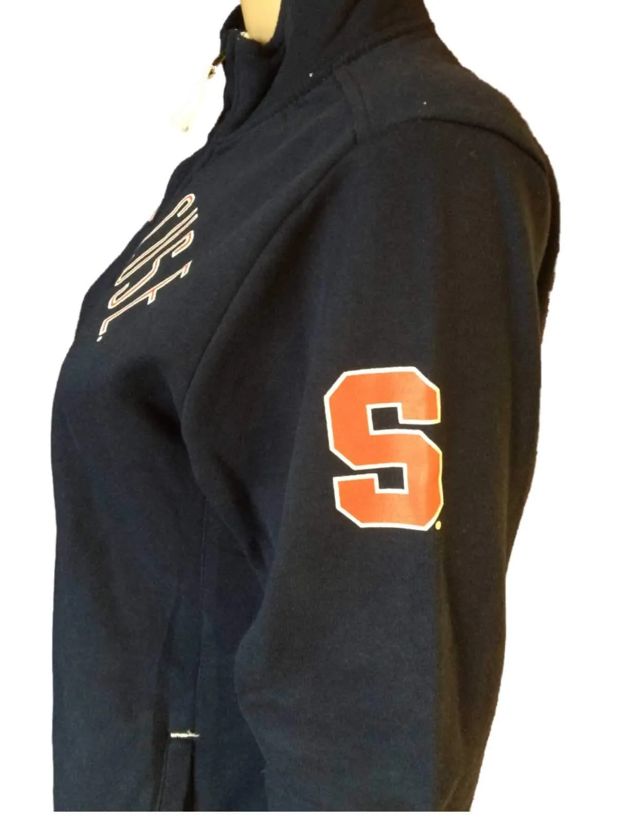 Syracuse Orange Gear for Sports WOMENS Navy LS 1/4 Zip Pullover Jacket (M)