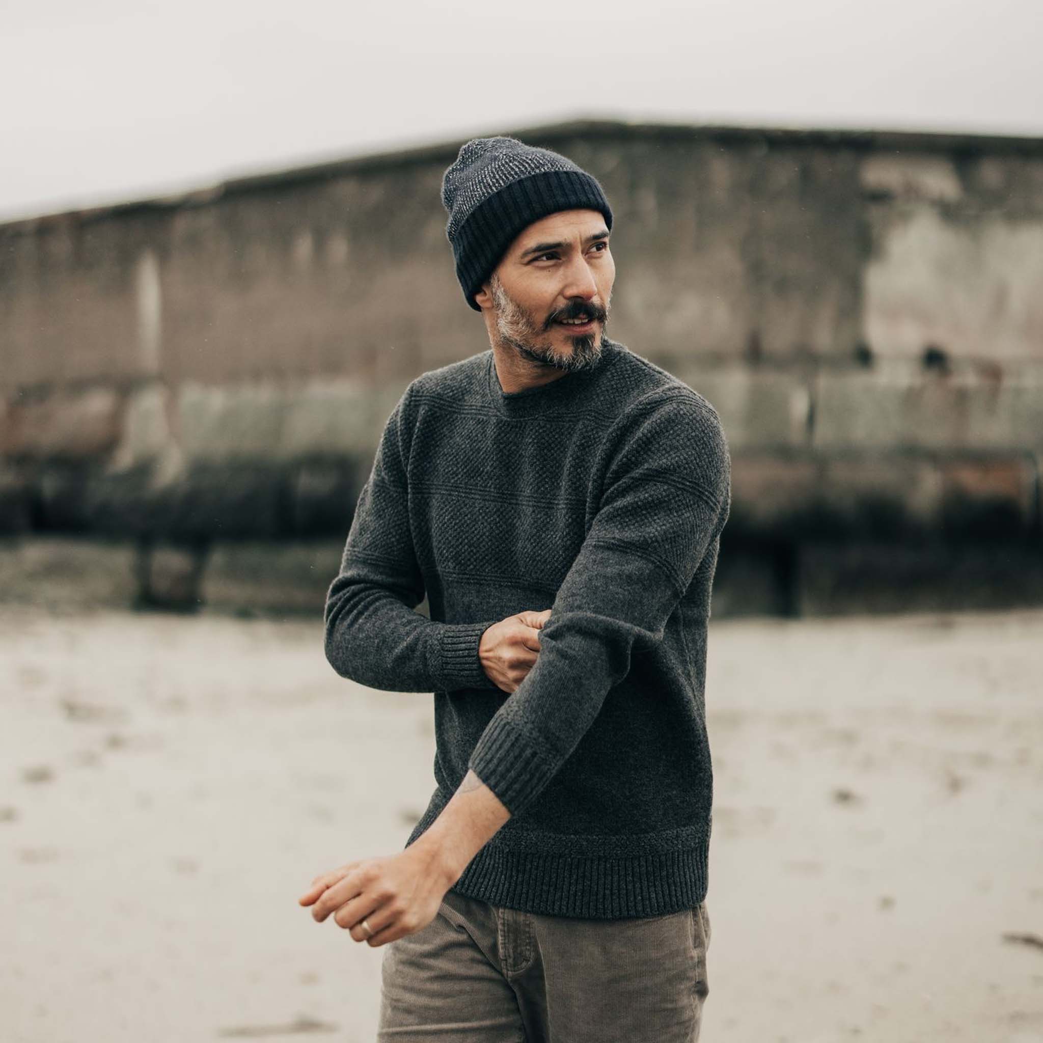 The Headland Beanie in Dark Navy