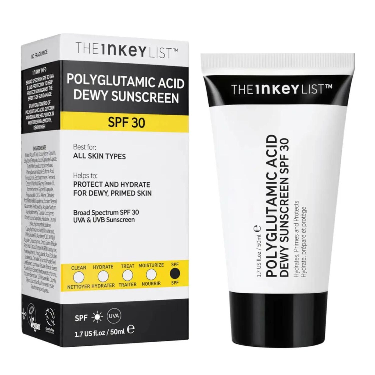 The Inkey List | Polyglutamic Acid Dewy Sunscreen SPF30 50ml