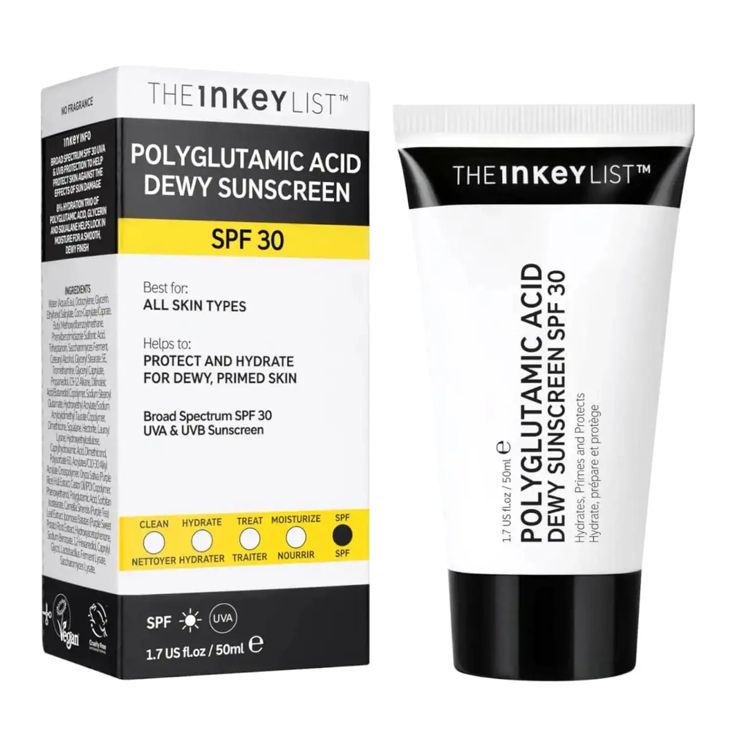 The Inkey List | Polyglutamic Acid Dewy Sunscreen SPF30 50ml