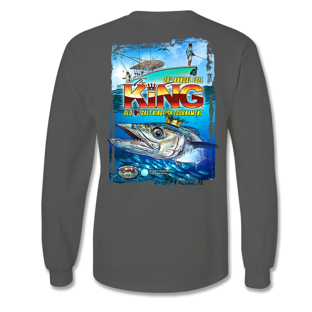 The KING - Fall 2021 - Men's Long Sleeve Cotton Pocket T-Shirt - Dark Grey