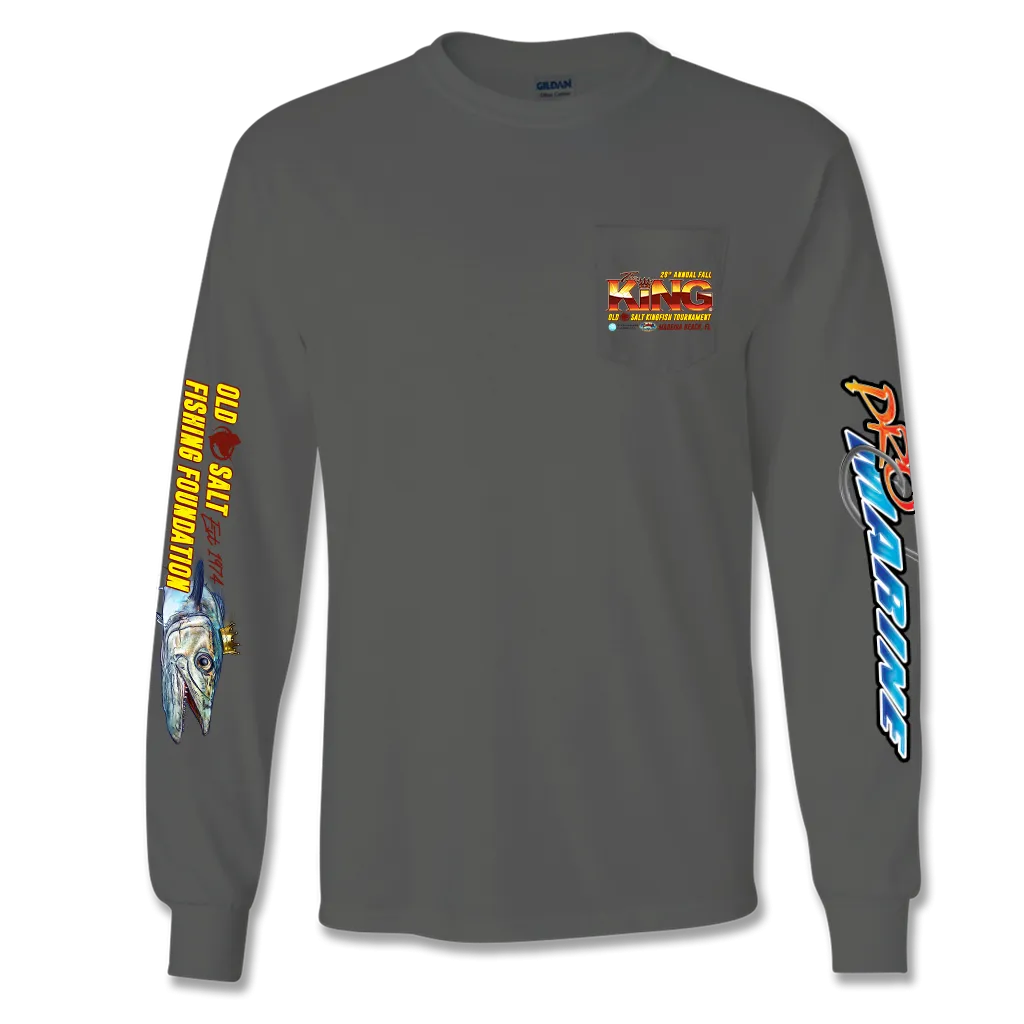 The KING - Fall 2021 - Men's Long Sleeve Cotton Pocket T-Shirt - Dark Grey