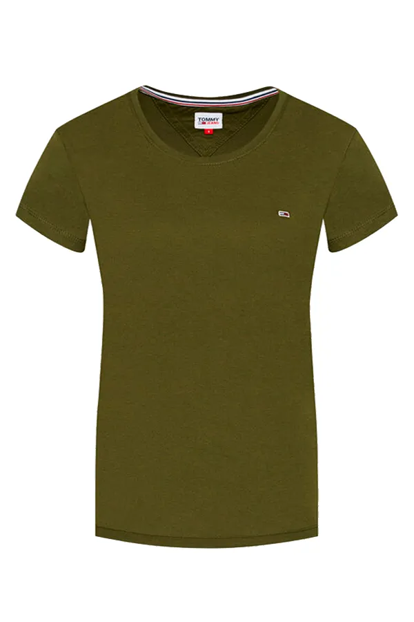 Tommy Hilfiger Women Regular Logo Tee Army