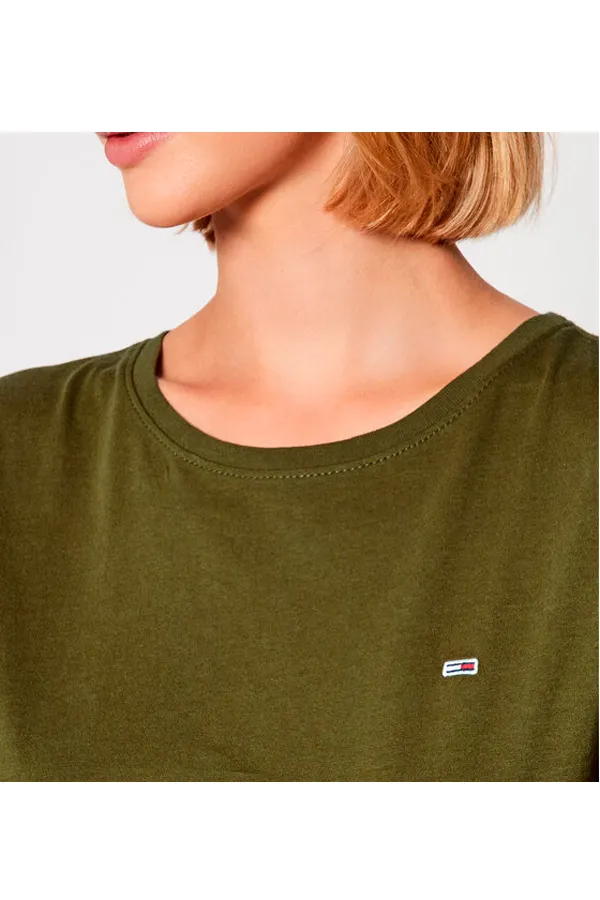 Tommy Hilfiger Women Regular Logo Tee Army