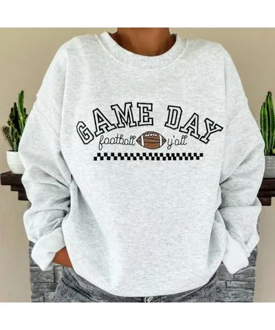 Top Notch Embroidery Embroidered Game Day Gildan Sweatshirt In Grey