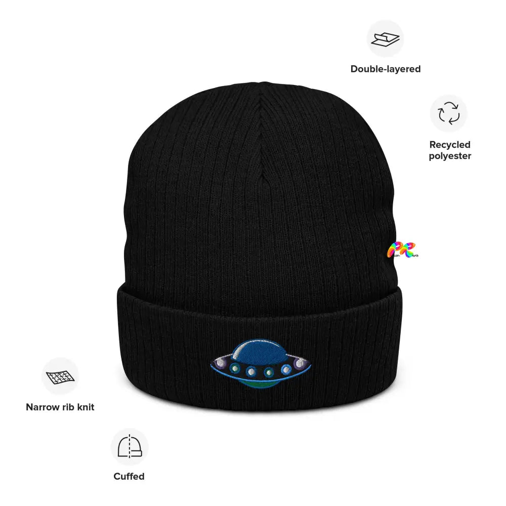 UFO Ribbed Knit Beanie