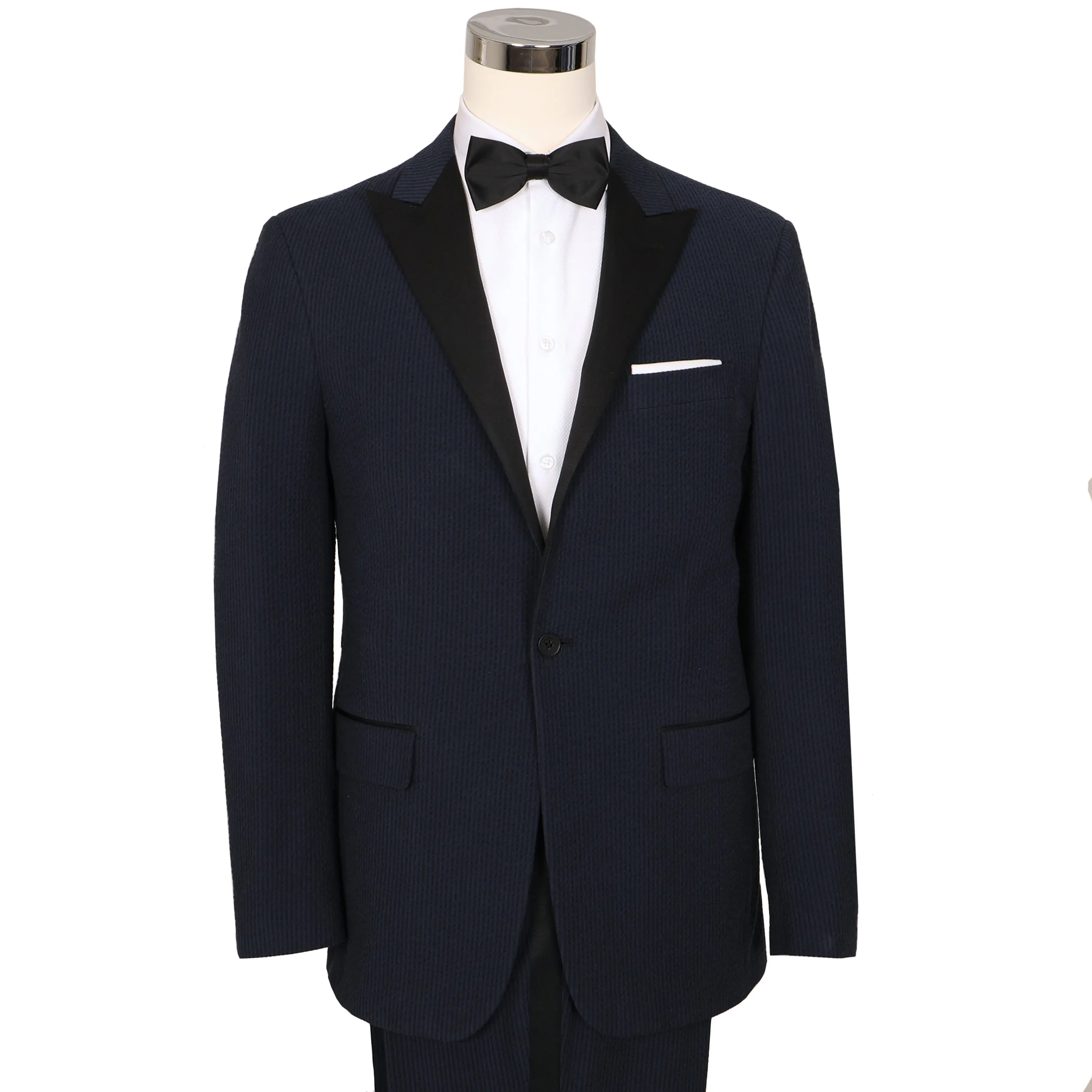 Vieux Carre Navy/Black Seersucker Stretch Tuxedo