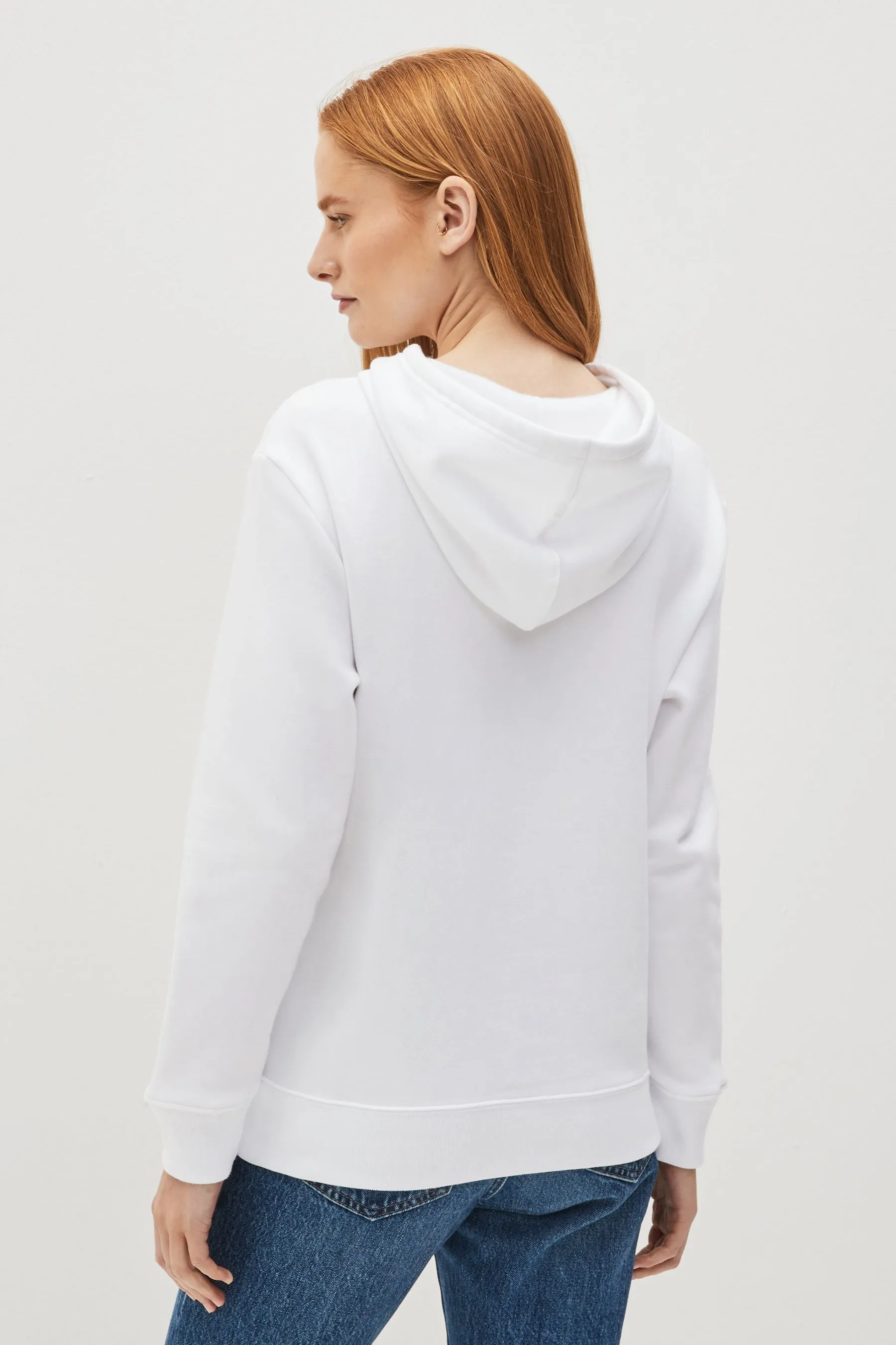 White Arch Logo Fleece Hoodie