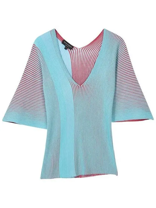 Women s Rayon V neck Ribbed Knit Mint 270016