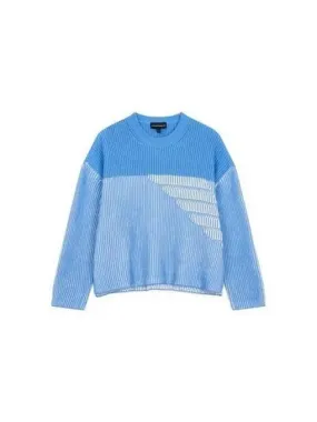 Women s ribbed eagle point knit sky blue 271278