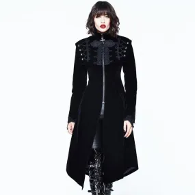 Women's Square Bertha Collar Goth Long Coat